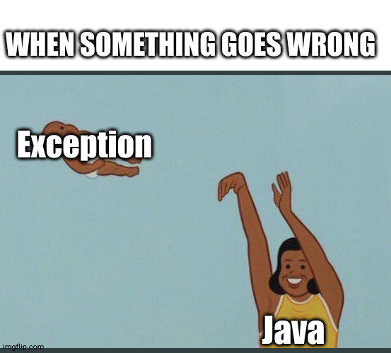 Java exception handling meme illustrating the 15+ most common Java exceptions developers encounter daily